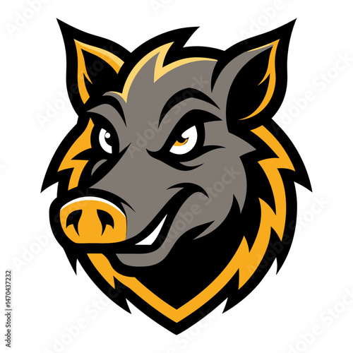 Wild Boar head mascot logo design vector