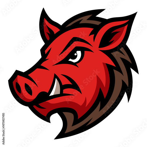 Wild Boar head mascot logo design vector