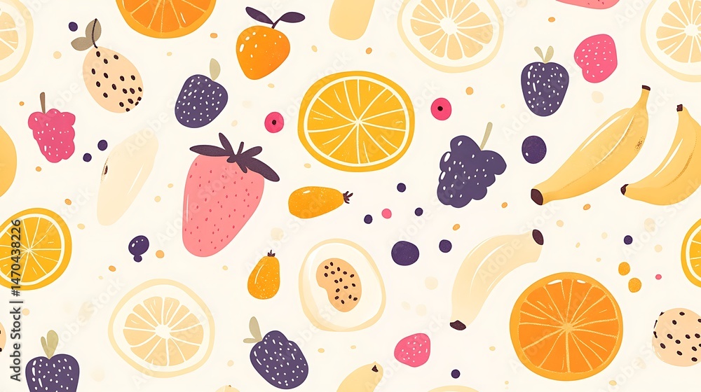 Colorful Fruit Seamless Pattern. Colorful Fruit Seamless Pattern.