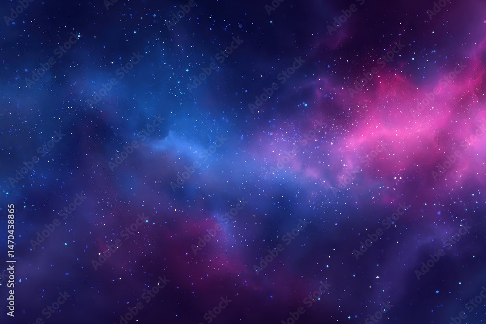 A vibrant cosmic scene featuring swirling clouds of blue and pink nebulae, dotted with countless stars, creating a mesmerizing galactic backdrop A vibrant cosmic scene featuring swirling clouds of blue and pink nebulae, dotted with countless stars, creating a mesmerizing galactic backdrop