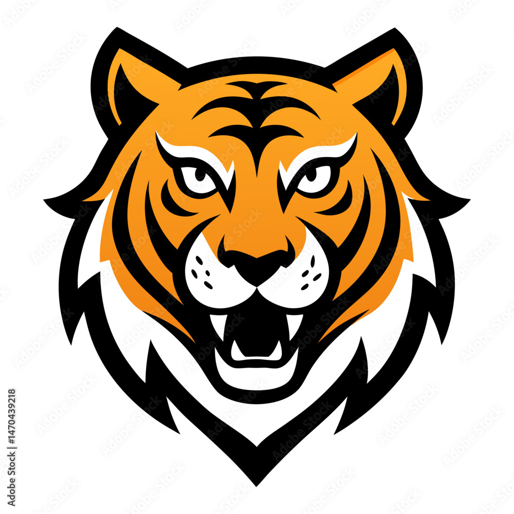 Obraz premium Tiger head mascot logo design vector