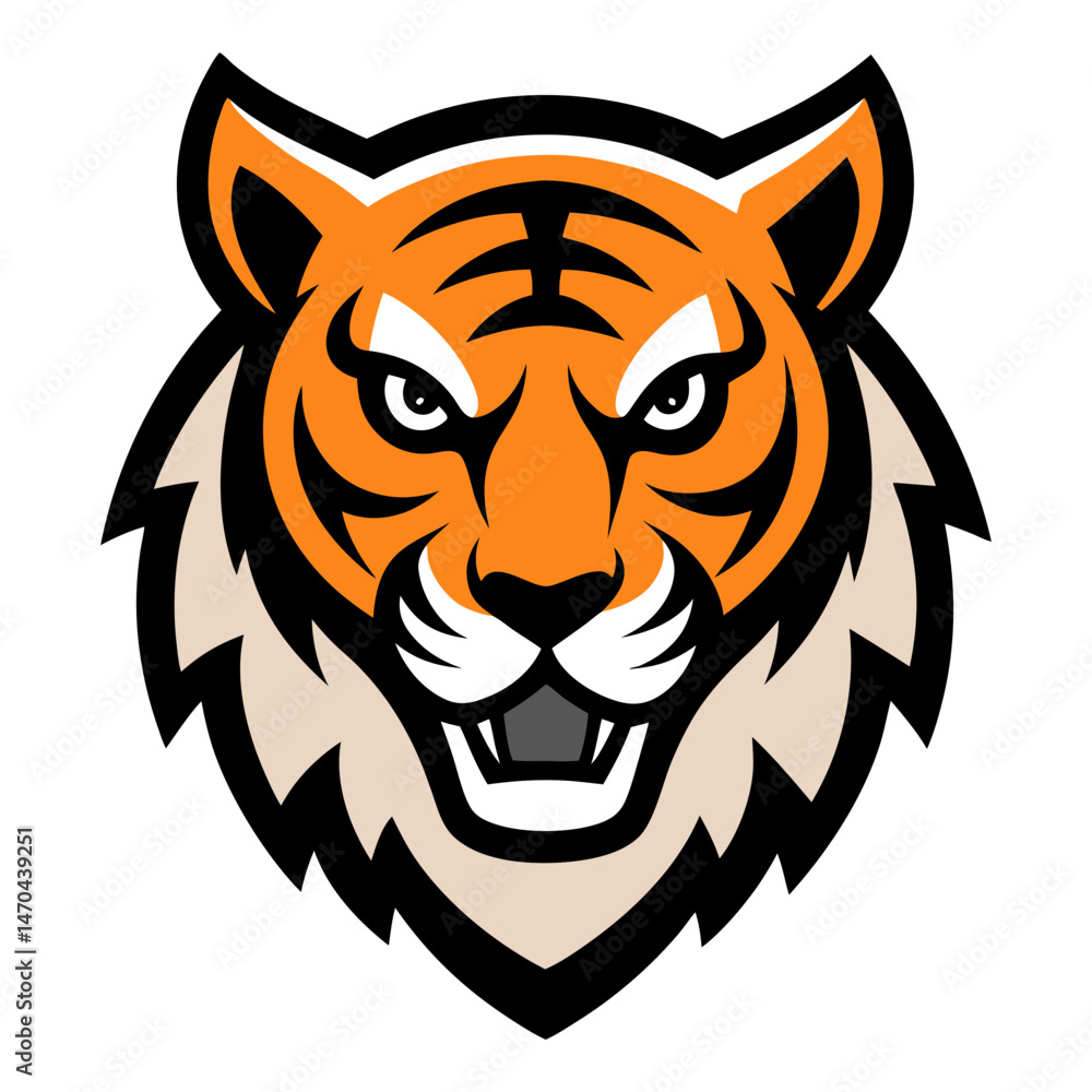 Obraz premium Tiger head mascot logo design vector