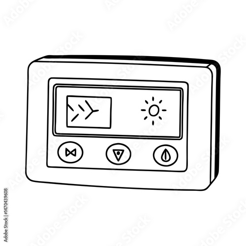 Smart thermostat interface lcon vector. Smart thermostat touchscreen control logo.