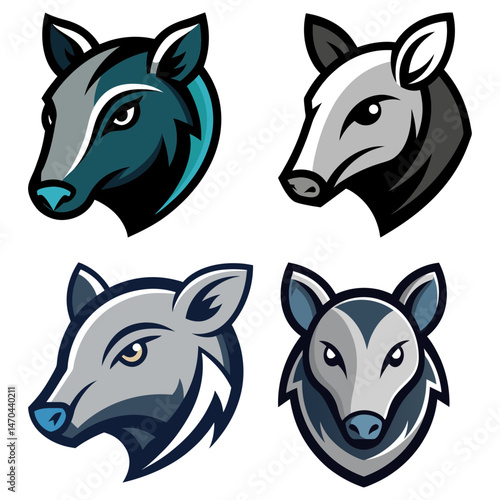 Tapir head mascot logo design vector