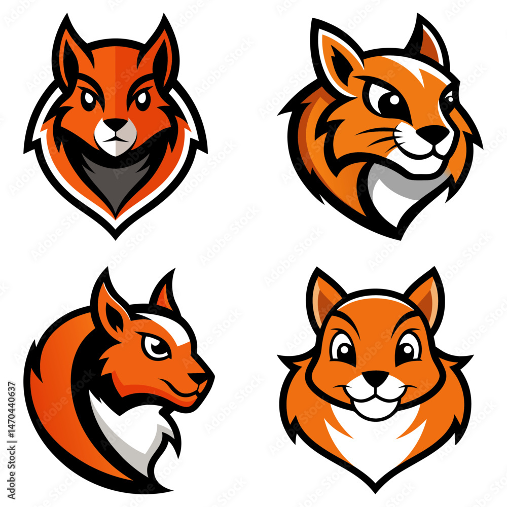 Fototapeta premium Squirrel head mascot logo design vector