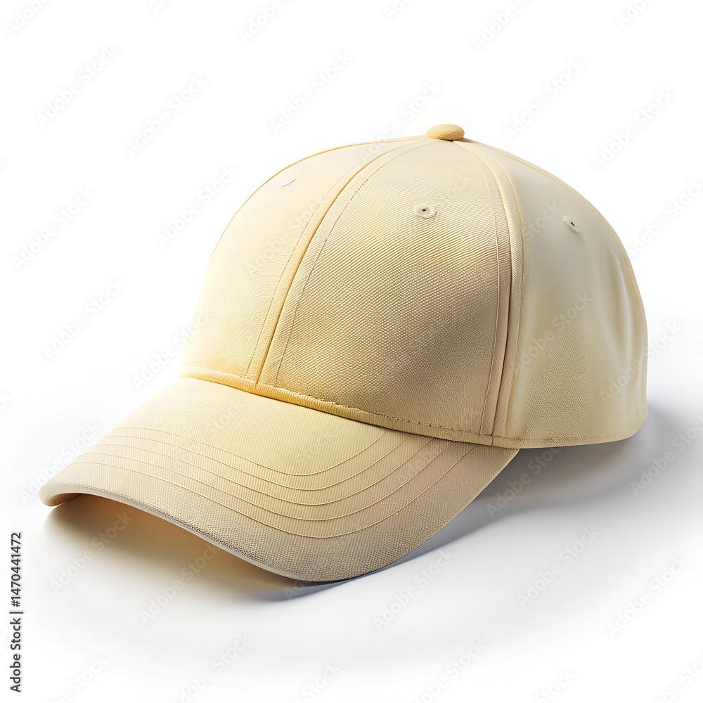 Fototapeta premium Pale Yellow Cap Mockup Friendly Lighting