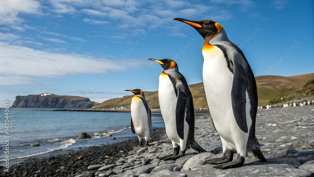 Fototapeta premium Emperor penguins on the sea ice in the Weddell Sea, Antarctica