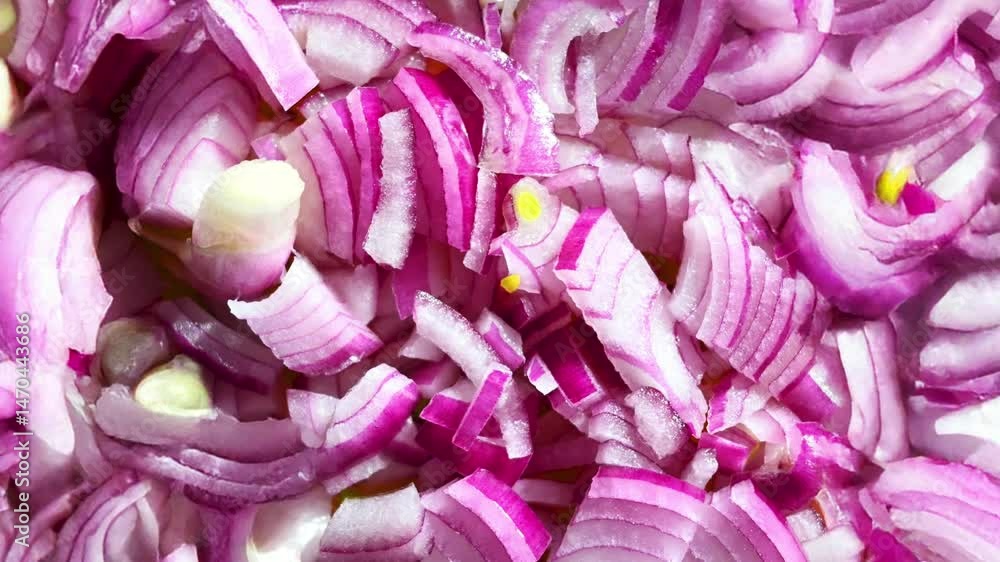 Chopped red onion texture. Top view food Video Chopped red onion texture. Top view food Video