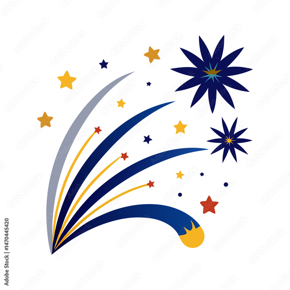 Obraz premium Firework Trails in Night Sky