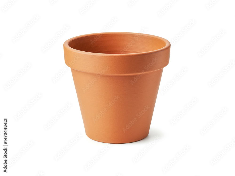 Brown empty flowerpot isolated on white background. Brown empty flowerpot isolated on white background.