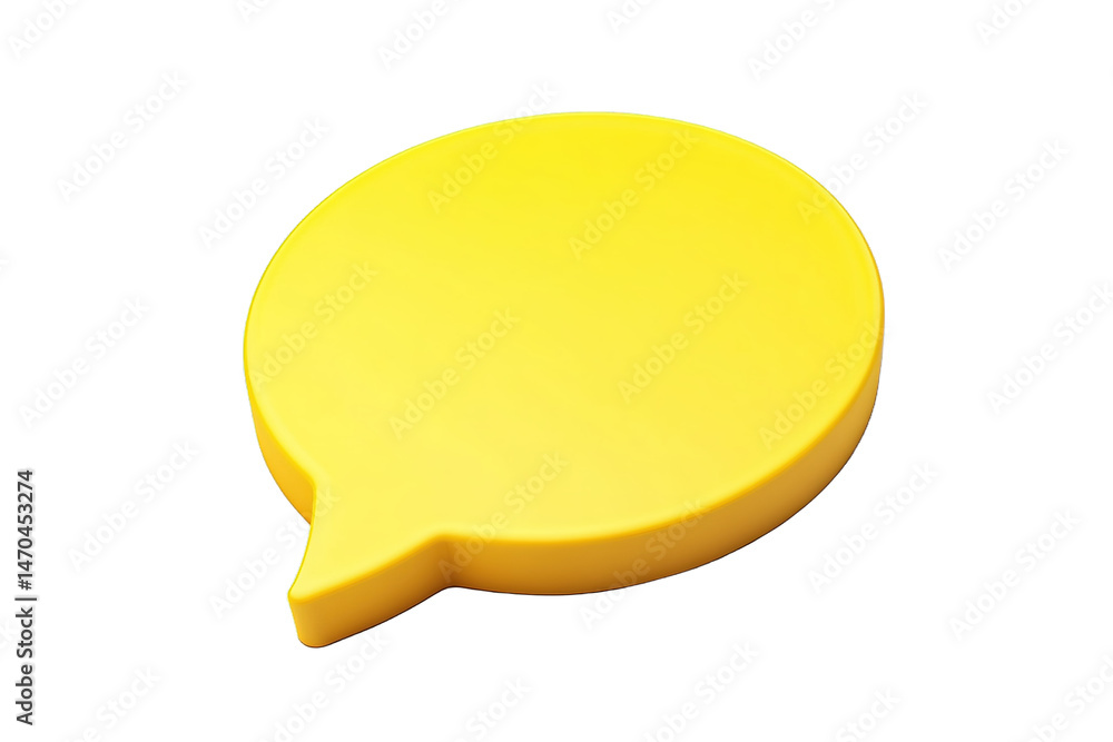 Yellow 3D Chat Bubble Symbol for Messaging Interface Yellow 3D Chat Bubble Symbol for Messaging Interface