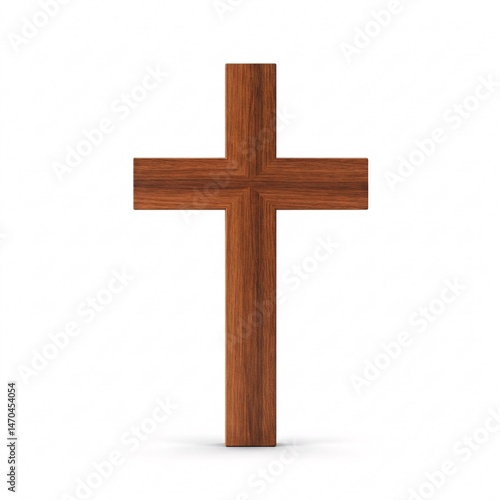 Wallpaper Mural Simple wooden Christian cross with a brown wood grain. Torontodigital.ca