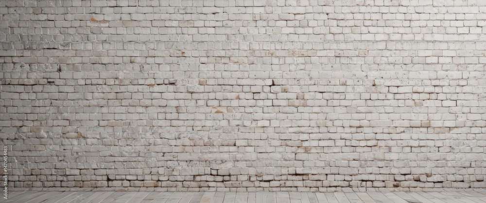 Fototapeta premium Weathered white brick wall, rough texture, aged surface, old wall, aged