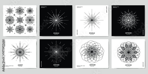 Brutalist style vector minimalistic Posters with silhouette basic figures, Retro futuristic graphic elements of geometrical shapes rave composition,