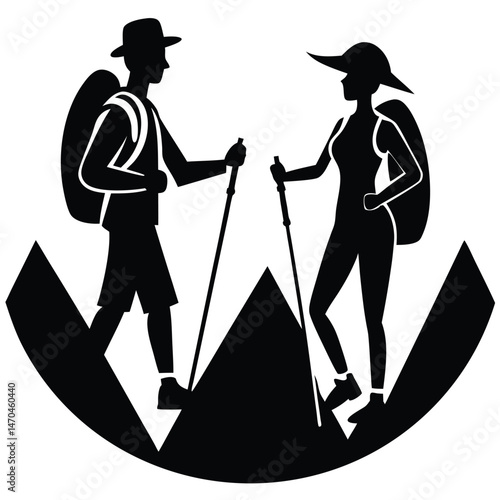 Hiking Couple Clipart