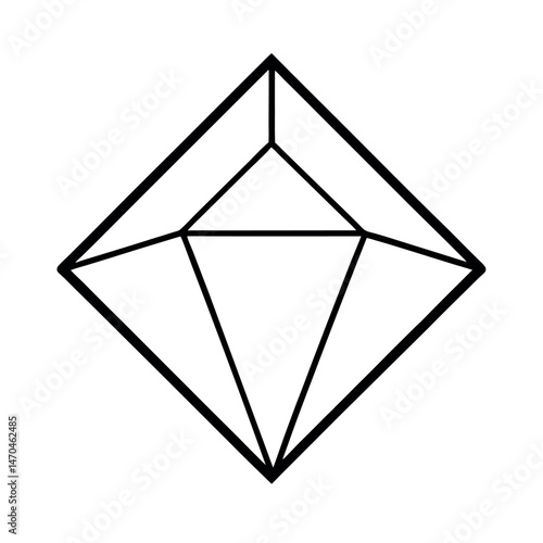 Box Kite Structure Outline Line Art Vector Drawing