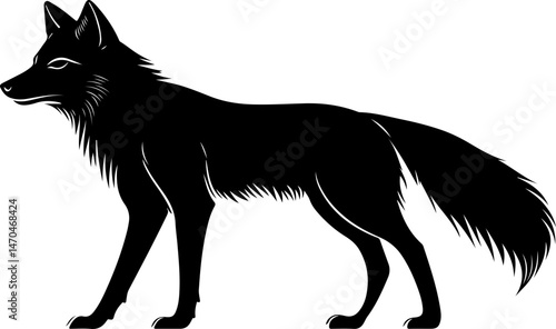 silhouette illustration of a fox