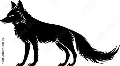 silhouette illustration of a fox