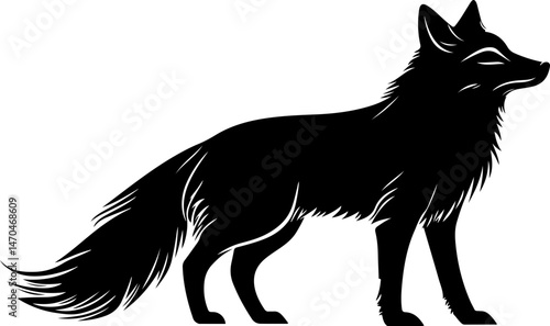 silhouette illustration of a fox
