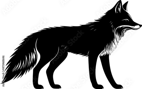 silhouette illustration of a fox
