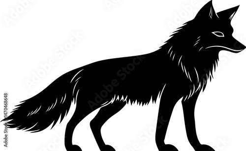 silhouette illustration of a fox