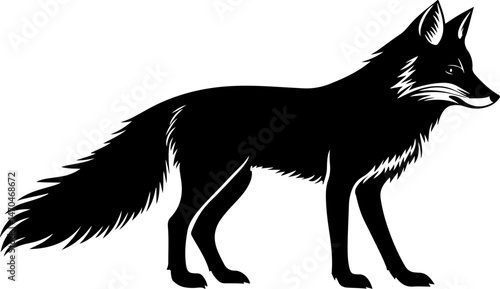 silhouette illustration of a fox