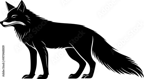 silhouette illustration of a fox
