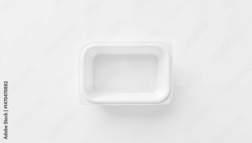 Minimalist white container on clean background Minimalist white container on clean background