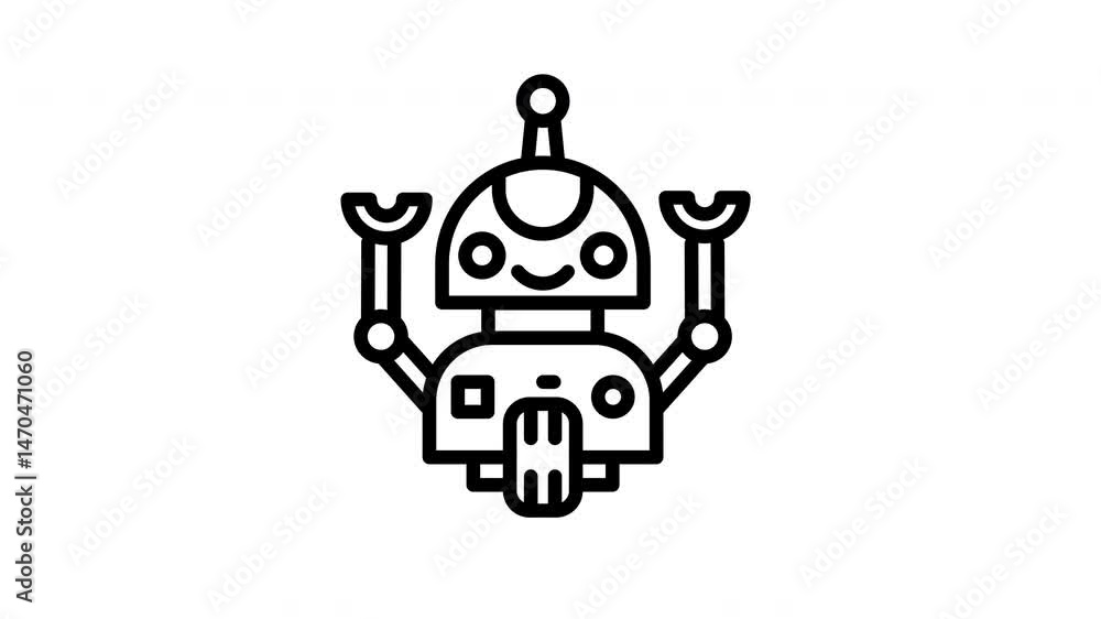 Animated cute robotic perfect for tech and robotics designs or futuristic concepts in visuals Animated cute robotic perfect for tech and robotics designs or futuristic concepts in visuals