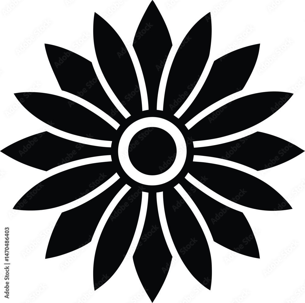 Naklejka premium Chocolate Daisy Flower Icon Vector Illustration