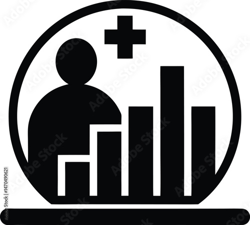 health statistics icon vector illustration