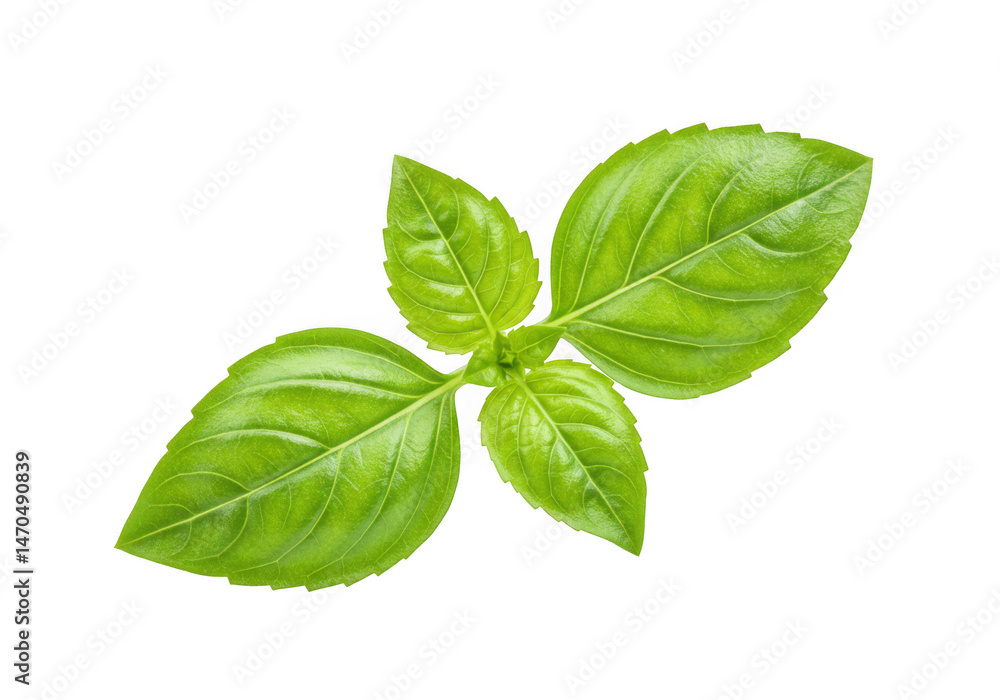 Fresh basil leaves isolated on transparent background Fresh basil leaves isolated on transparent background