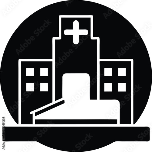 hospital ward icon vector illustration