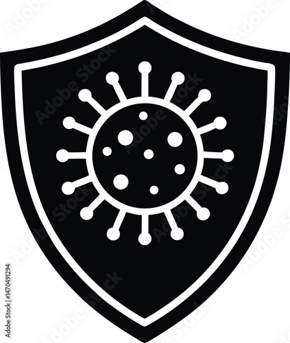 immune system shield icon vector illustration