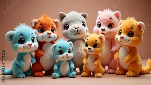 Wallpaper Mural Cute Cartoon Animal Friends – Colorful and Playful Characters in a Whimsical Group Torontodigital.ca