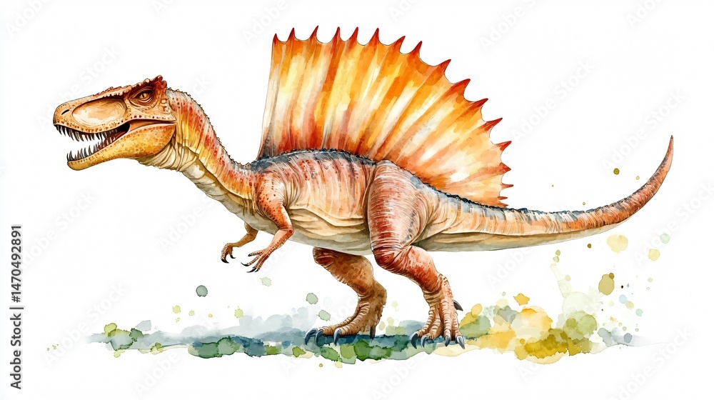 Fototapeta premium Realistic Dinosaur Isolated on White Background for Creative Projects