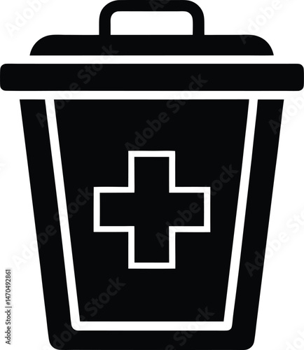 medical waste bin icon vector illustration