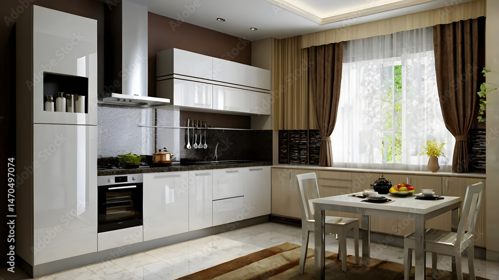 Fototapeta premium modern kitchen interior design