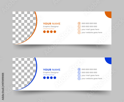 Email Signatures, Email signature Template Design, Email signature facebook cover design template or email footer and corporate personal social media banner.