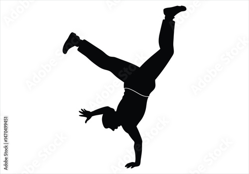 breakdancer frozen in a handstand spin silhouette  [Converted].eps