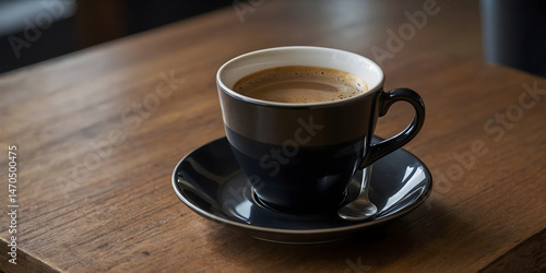 Dark Coffee, Minimalist Morning photograph.Generated with AI