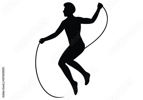 Jumping Rope Feet Barely Off the Ground Silhouette