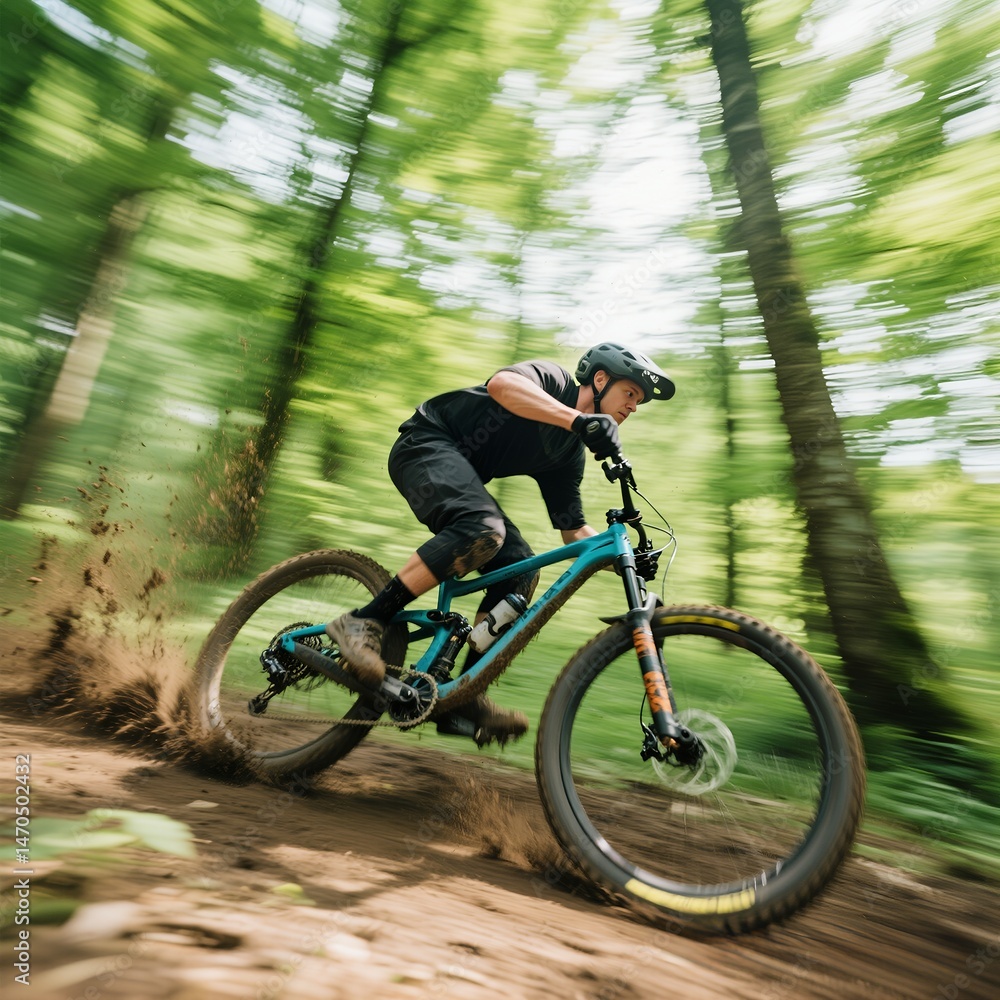 Fototapeta premium man riding a bike