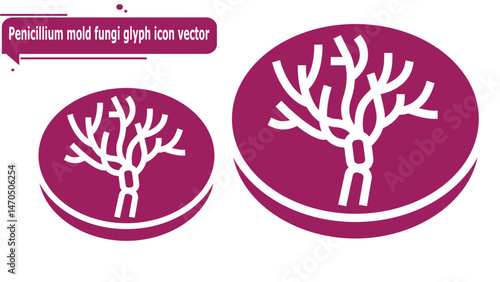  Penicillium mold fungi glyph icon vector
