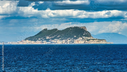 Rock of Gibraltar under dramatic clouds
