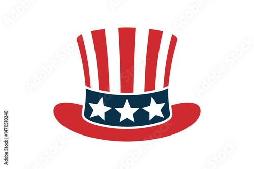 Uncle sam hat patriotic american flag vector art