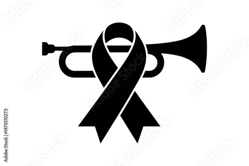 Trumpet ribbon memorial music funeral remembrance