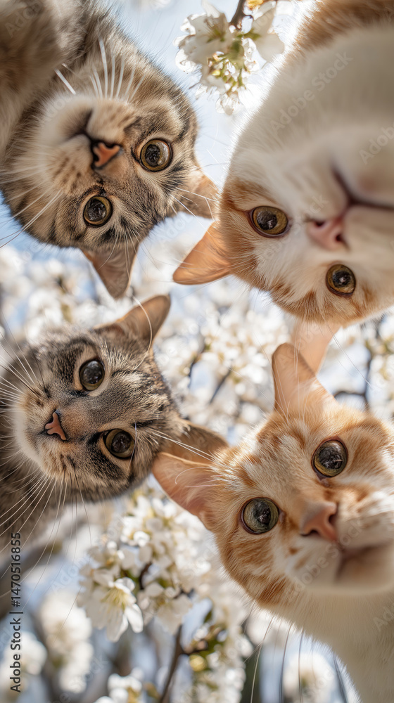 Fototapeta premium Cats together close up