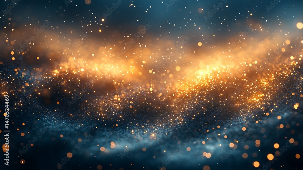 Naklejka premium A Celestial Dance A Swirl of Cosmic Dust Sparkles Across the Void and Stars