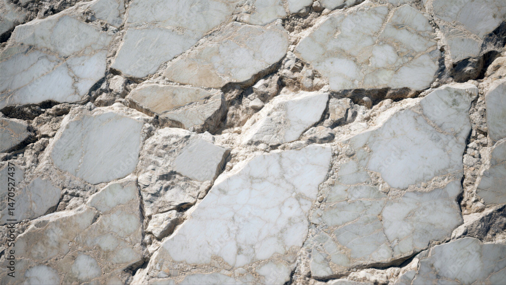 Fototapeta premium Close-up view of weathered white marble stonework.
